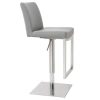 Chaise & Tabouret Miliboo Tabouret De Bar | Tabourets De Bar Relevables Gris Et Acier Chrom (Lot De 2) Kyle