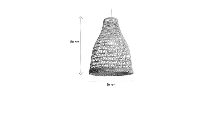 Luminaire Miliboo | Suspension Cloche Ajour E En Rotin Naturel D36 Cm Pampa