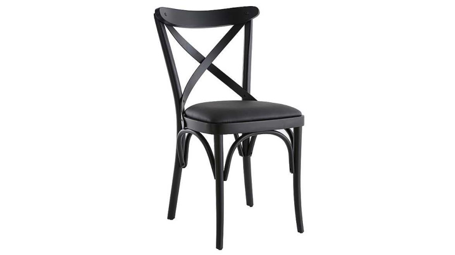 Chaise & Tabouret Miliboo Chaise Design | Chaises Bistrot En Bois Noir (Lot De 2) Marcel