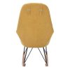 Canap & Fauteuil Miliboo Rocking Chair | Rocking Chair Scandinave En Tissu Effet Velours Jaune Moutarde, M Tal Noir Et Bois Clair Jhene