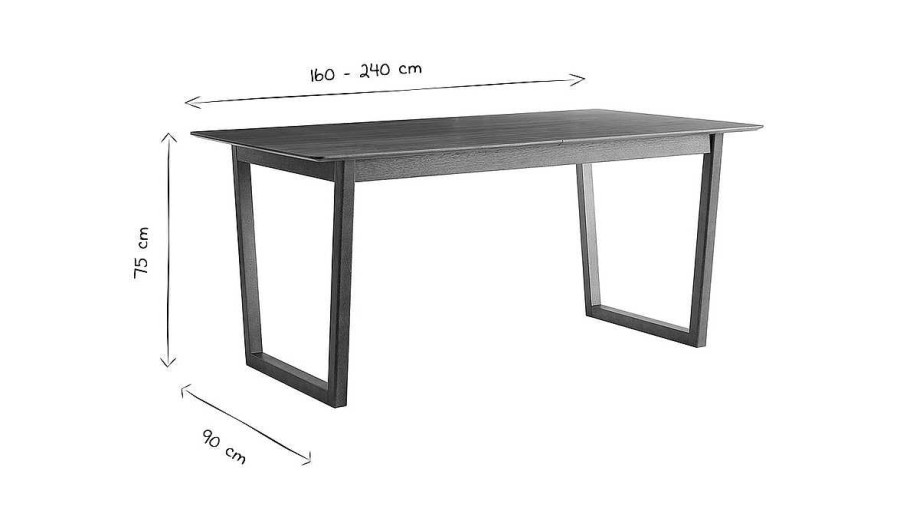 Table Miliboo Table Extensible | Table Extensible Rallonges Int Gr Es Rectangulaire En Bois Fonc Noyer L160-240 Cm Laho