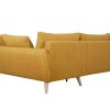 Canap & Fauteuil Miliboo Canap D'Angle | Canap D'Angle Droit Scandinave 5 Places En Tissu Jaune Cumin Et Bois Clair Creep