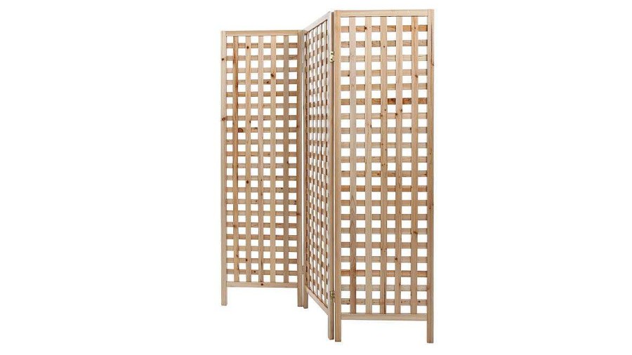 D Co Miliboo | Paravent En Bois Clair Motif Ajour 3 Vantaux L133 Cm Akkiko