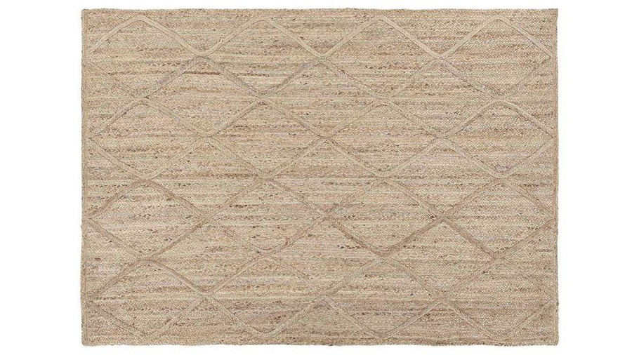 D Co Miliboo | Tapis En Jute Tiss Main Avec Motifs Losanges 160 X 230 Cm Rafi