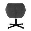 Canap & Fauteuil Miliboo Fauteuil Design | Fauteuil Pivotant Design En Tissu Effet Velours Gris Et M Tal Noir Darwin