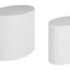 Table Miliboo | Tables Basses Gigognes Ovales Design Finition Blanc Laqu Brillant (Lot De 2) Famosa