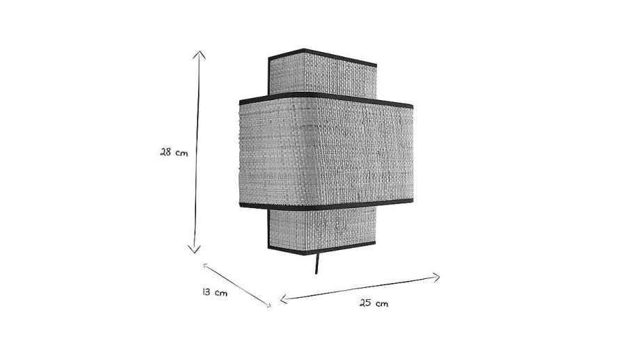 Luminaire Miliboo | Applique Murale En Rabane Naturelle H28 Cm Tera