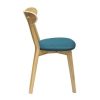 Chaise & Tabouret Miliboo Chaise Design | Chaises Vintage En Bois Clair Ch Ne Et Tissu Bleu Paon (Lot De 2) Dove