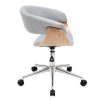 Chaise & Tabouret Miliboo | Chaise De Bureau Roulettes Design En Tissu Gris Clair, Bois Clair Et Acier Chrom Oktav