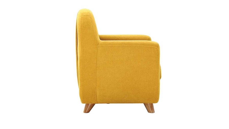 Enfant Miliboo | Fauteuil Enfant Scandinave En Tissu Effet Velours Jaune Moutarde Et Bois Clair Norkid