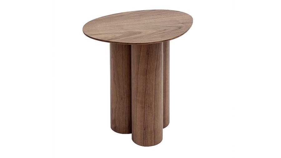 Table Miliboo | Table D'Appoint Design Bois Fonc Noyer L44 Cm Hollen