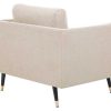 Canap & Fauteuil Miliboo Fauteuil Design | Fauteuil Design En Tissu Beige Naturel, Bois Noir Et M Tal Dor Sting