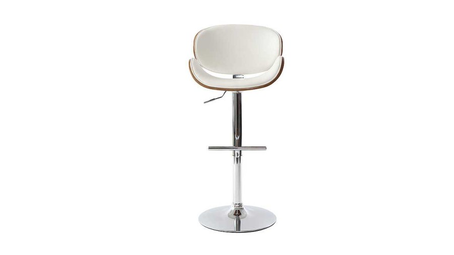 Chaise & Tabouret Miliboo Tabouret De Bar | Tabouret De Bar Design Blanc Et Bois Fonc Walnut