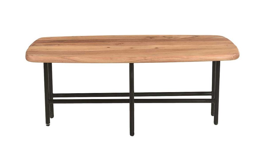 Table Miliboo | Tables Basses Gigognes 2 Plateaux En Bois Massif Et M Tal Noir Suzane