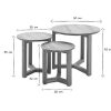 Table Miliboo | Tables Basses Gigognes Rondes Bois Clair Ch Ne Massif (Lot De 3) Danakil