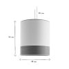 Luminaire Miliboo | Suspension Design Bi-Mati Re En Coton Blanc Cass Et Feuille D'Acajou D38 Cm Solar