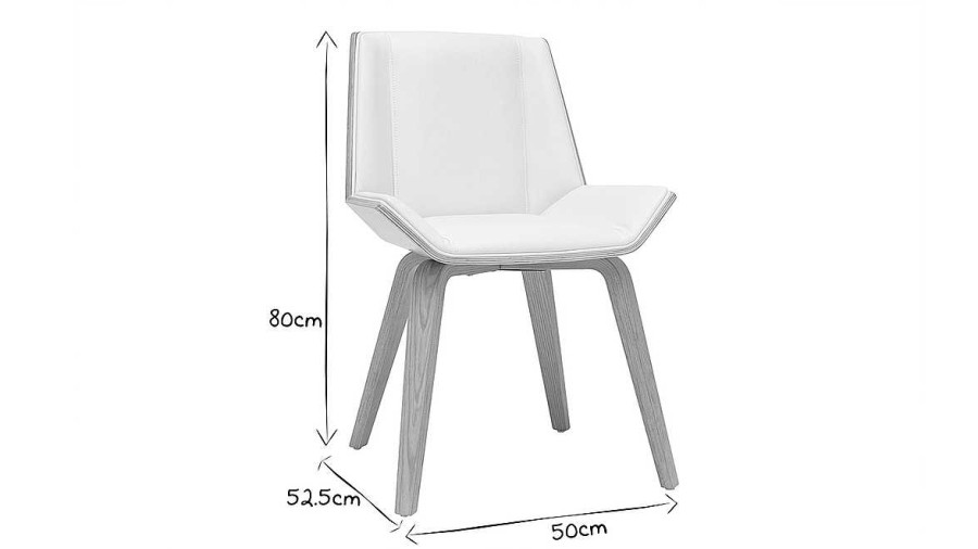 Chaise & Tabouret Miliboo Chaise Design | Chaise Design Blanc Et Bois Clair Melkior