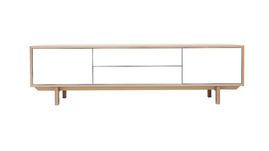 Rangement Miliboo Meuble Tv Design | Meuble Tv Scandinave Bois Et Blanc L180 Cm Sid