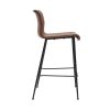 Chaise & Tabouret Miliboo Tabouret De Bar | Tabourets De Bar Fixes Marron Aspect Vieilli Et M Tal Noir H65 Cm (Lot De 2) Harold