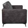 Canap & Fauteuil Miliboo Canap Cuir | Canap Vintage 3 Places Cuir Noir Et M Tal Noir Sonny