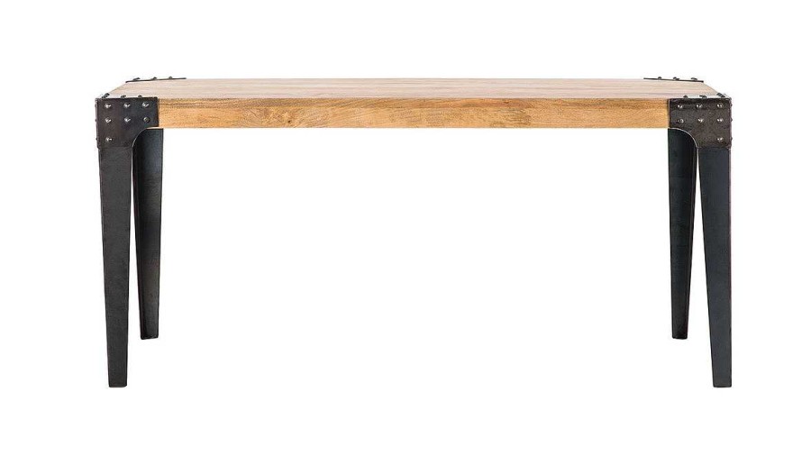 Table Miliboo Table Manger Fixe | Table Manger Industrielle Acier Et Bois Manguier Massif L160 Cm Madison