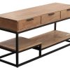 Rangement Miliboo Meuble Tv Design | Meuble Tv En Bois Massif Et M Tal Noir L115 Cm Warren