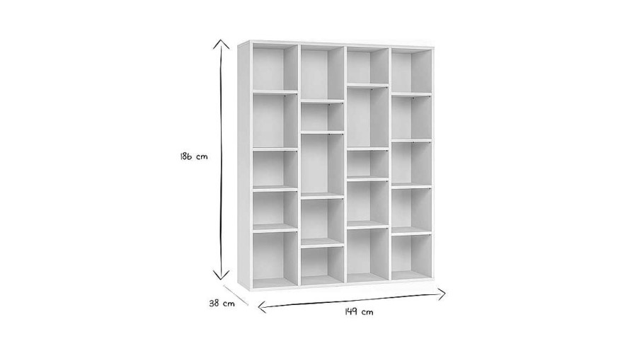 Bureau Miliboo | Biblioth Que Design En Bois Blanc L149 Cm Rythm