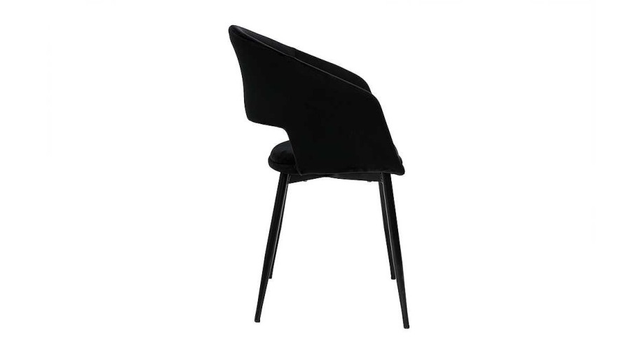 Chaise & Tabouret Miliboo Chaise Design | Chaise Design Noire En Tissu Velours Et M Tal Prisma