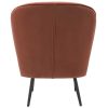 Canap & Fauteuil Miliboo Fauteuil Design | Fauteuil Design En Tissu Velours Rouge Tomette Et M Tal Noir Amanita