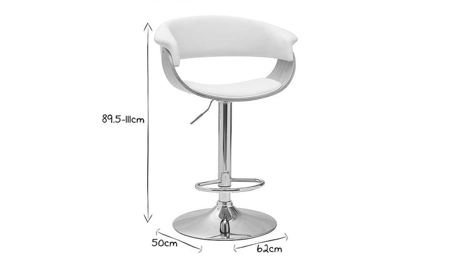 Chaise & Tabouret Miliboo Tabouret De Bar | Tabouret De Bar Design R Glable Blanc Et Bois Clair Oktav