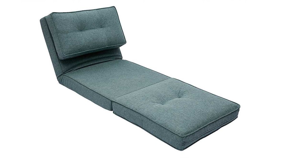 Canap & Fauteuil Miliboo | Chauffeuse 1 Place Convertible En Tissu Vert De Gris Sally