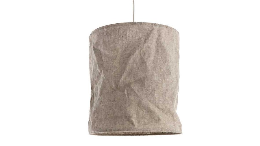 Luminaire Miliboo | Abat-Jour En Tissu Lin Souple D35 Cm Beige Hao