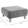 Canap & Fauteuil Miliboo | Pouf Repose-Pieds En Tissu Effet Velours Textur Terracotta Et Bois Clair Massif L75 Cm Odeon