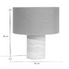 Luminaire Miliboo | Lampe Poser Design Effet Travertin Et Abat-Jour En Lin H37 Cm Sema