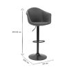 Chaise & Tabouret Miliboo Tabouret De Bar | Tabourets De Bar R Glables Pivotants 360° En Tissu Gris Fonc Et M Tal (Lot De 2) Taya