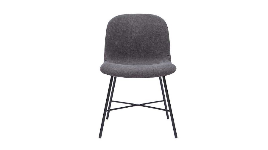 Chaise & Tabouret Miliboo Chaise Design | Chaise Design Effet Velours Gris Et M Tal Noir Arcade