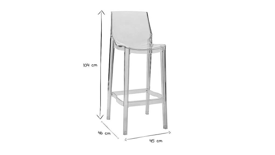 Chaise & Tabouret Miliboo Tabouret De Bar | Tabourets De Bar Design Transparents Int Rieur - Ext Rieur H75 Cm (Lot De 2) Ylak