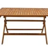 Jardin Miliboo | Table De Jardin Pliante Carr E En Bois Massif L140 Cm Santiago