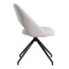 Chaise & Tabouret Miliboo Chaise Design | Chaise Pivotante 360° En Tissu Effet Velours Textur Beige Et M Tal Noir Cosette