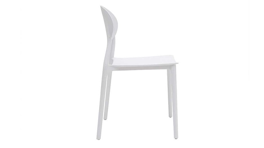 Chaise & Tabouret Miliboo Chaise Design | Chaises Design Empilables Blanches Int Rieur - Ext Rieur (Lot De 2) Anna