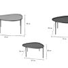 Table Miliboo | Tables Basses Gigognes Laqu Es Moutarde, Bleu Canard Et Bleu (Lot De 3) Zuria