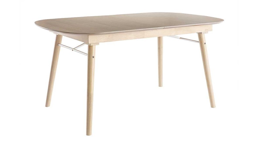 Table Miliboo Table Extensible | Table Extensible Rallonges Int Gr Es Rectangulaire En Bois Clair Ch Ne L150-180 Cm Sheldon