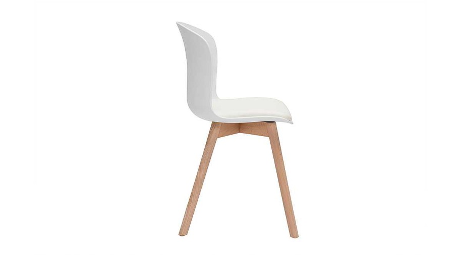 Chaise & Tabouret Miliboo Chaise Design | Chaises Blanches Et Bois Clair Massif (Lot De 2) Arista