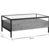 Table Miliboo | Table Basse Rectangulaire Avec Rangements En Bois Manguier Massif, Verre Et M Tal Noir L100 Cm Sita