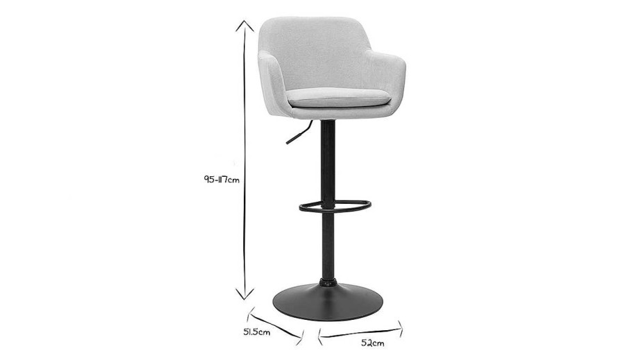 Chaise & Tabouret Miliboo Tabouret De Bar | Tabourets De Bar R Glables En Velours Noir Et M Tal (Lot De 2) Amika