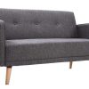 Canap & Fauteuil Miliboo Canap Design | Canap Scandinave 2 Places En Tissu Gris Fonc Et Bois Clair Ulla