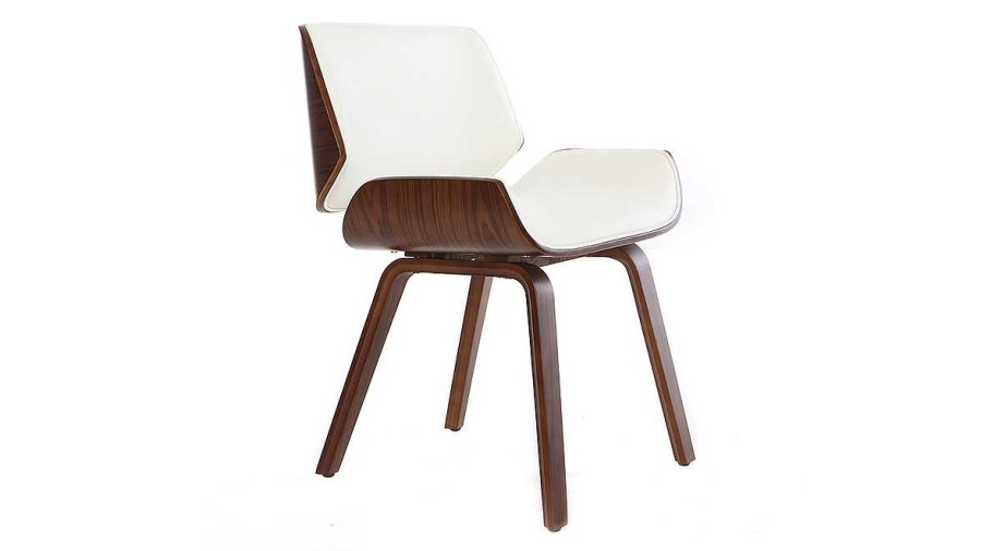 Chaise & Tabouret Miliboo Chaise Design | Chaise Design Blanc Et Bois Fonc Rubbens