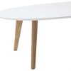 Table Miliboo | Table Basse Ovale Scandinave Blanc Et Bois Clair Ch Ne L120 Cm Ekka