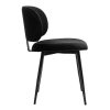 Chaise & Tabouret Miliboo Chaise Design | Chaises Noires En Tissu Velours Et M Tal (Lot De 2) Atrium