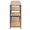 Bureau Miliboo | Console Ouverte Industrielle Finition Bois Clair Et M Tal Noir L114 Cm Tresca